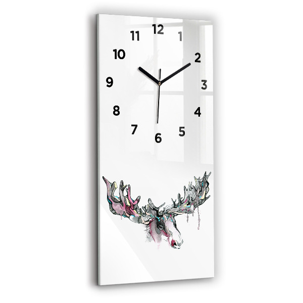 Vertical wall clock Moose abstract