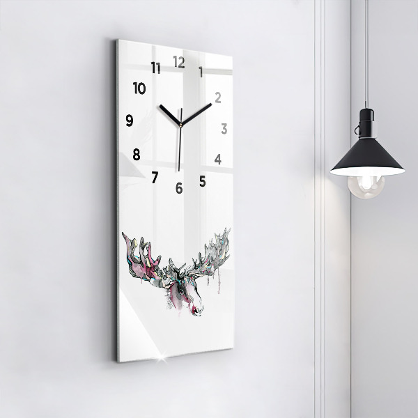 Vertical wall clock Moose abstract