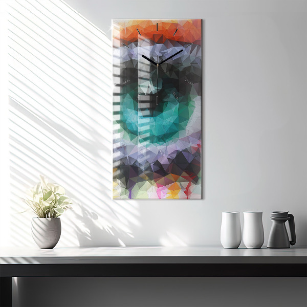 Vertical wall clock Colorful human eye