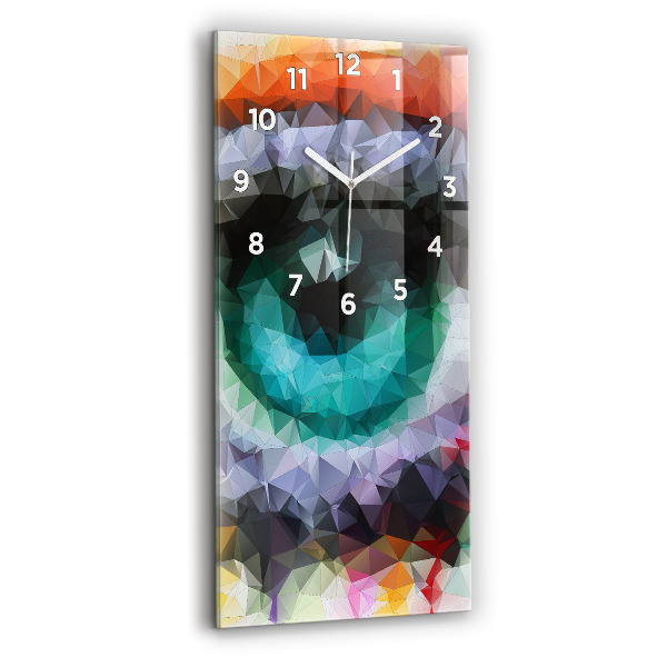 Vertical wall clock Colorful human eye