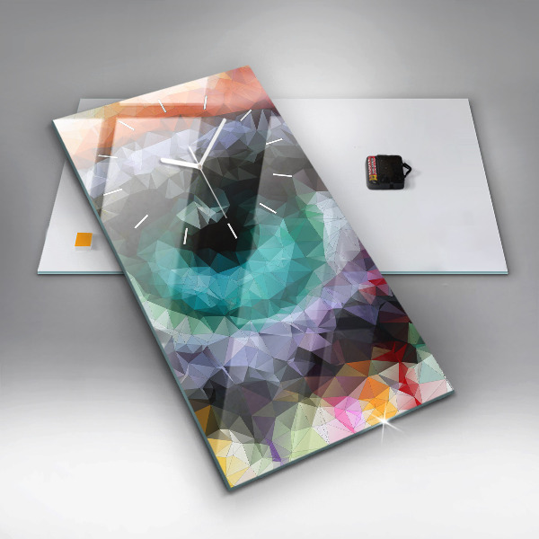 Vertical wall clock Colorful human eye