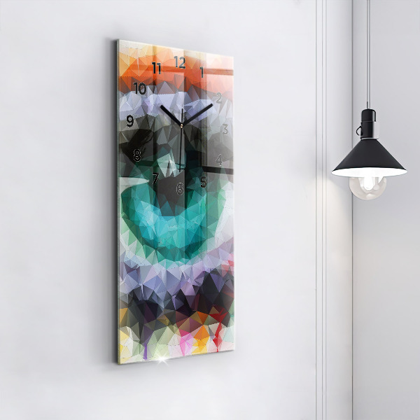 Vertical wall clock Colorful human eye