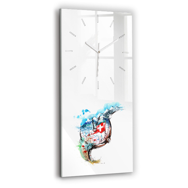 Vertical wall clock Swiss watch