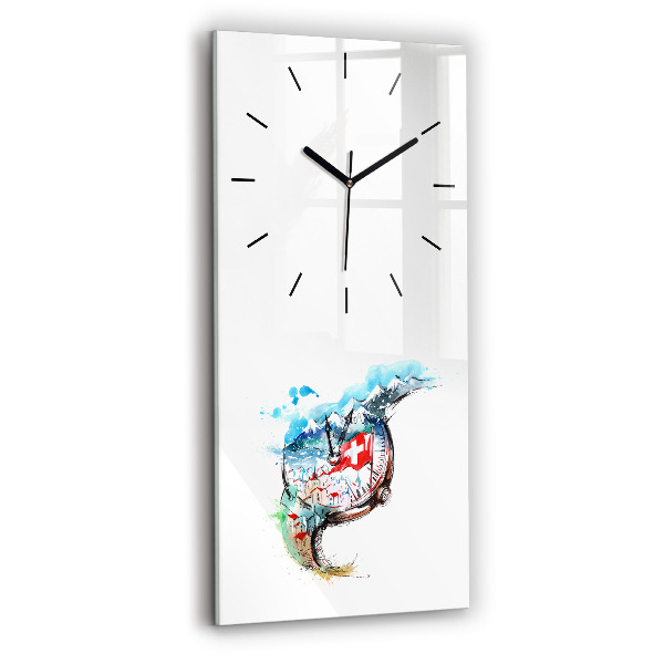 Vertical wall clock Swiss watch