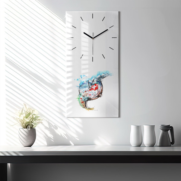 Vertical wall clock Swiss watch