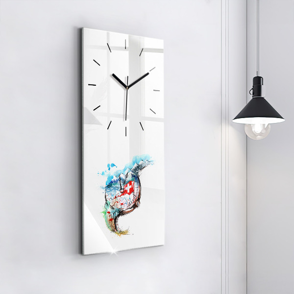 Vertical wall clock Swiss watch