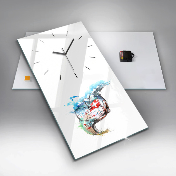 Vertical wall clock Swiss watch