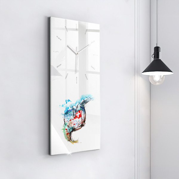 Vertical wall clock Swiss watch