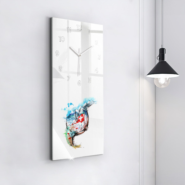 Vertical wall clock Swiss watch
