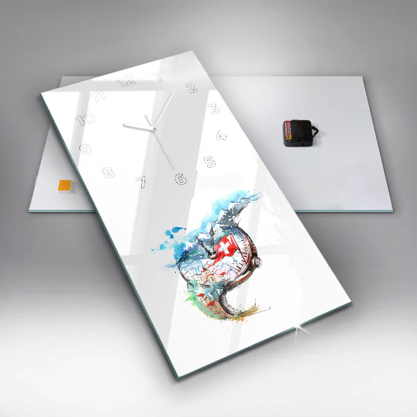 Vertical wall clock Swiss watch