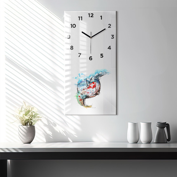 Vertical wall clock Swiss watch