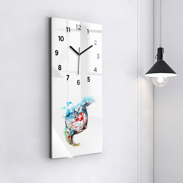 Vertical wall clock Swiss watch