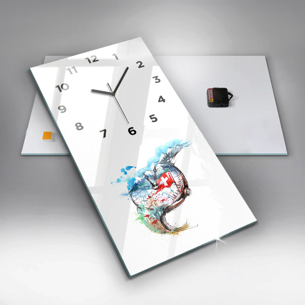 Vertical wall clock Swiss watch