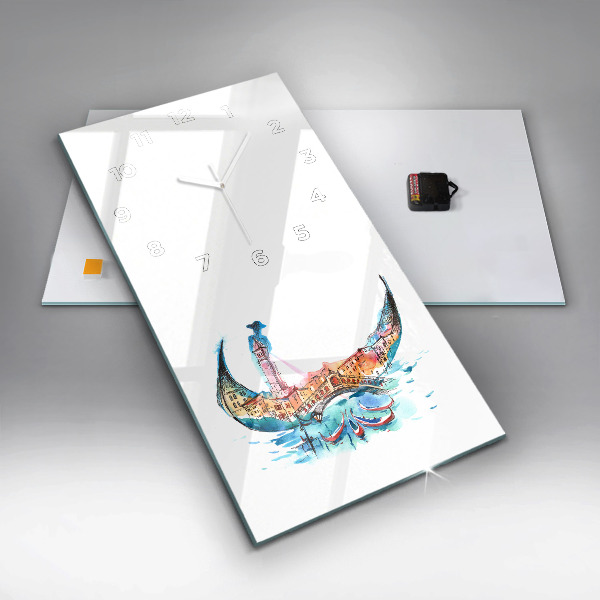 Vertical wall clock Italy - Venetian Gondola