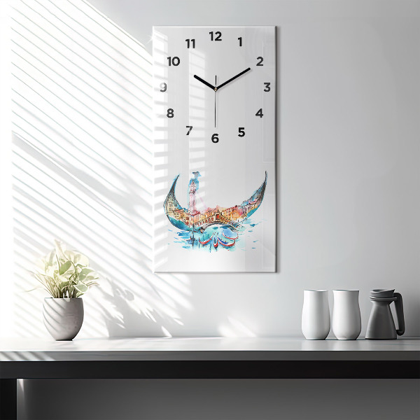 Vertical wall clock Italy - Venetian Gondola