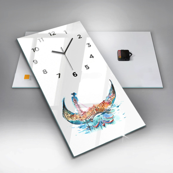 Vertical wall clock Italy - Venetian Gondola