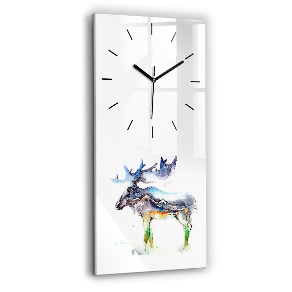 Vertical wall clock Moose and Mountain Landscape