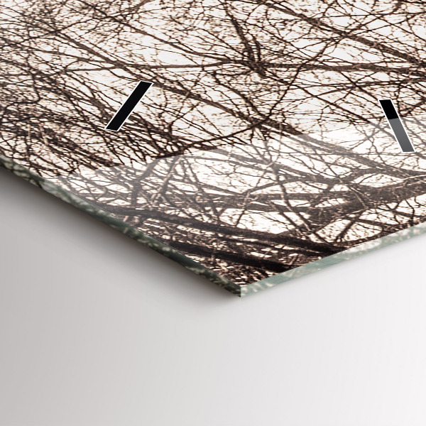 Vertical wall clock Forest path in sepia