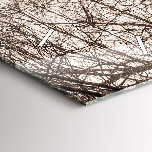 Vertical wall clock Forest path in sepia