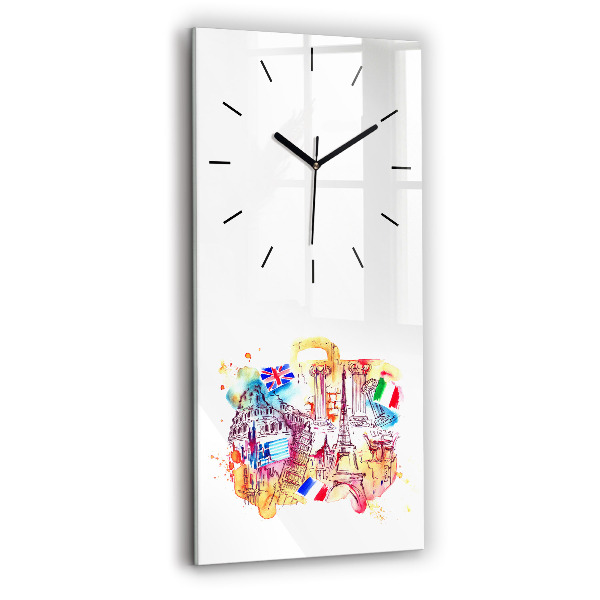 Vertical wall clock Attractive countries in the world