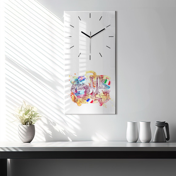 Vertical wall clock Attractive countries in the world