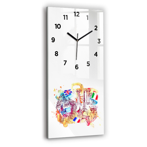 Vertical wall clock Attractive countries in the world