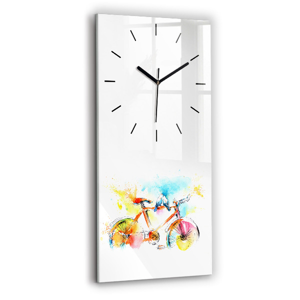 Vertical wall clock Painted bike