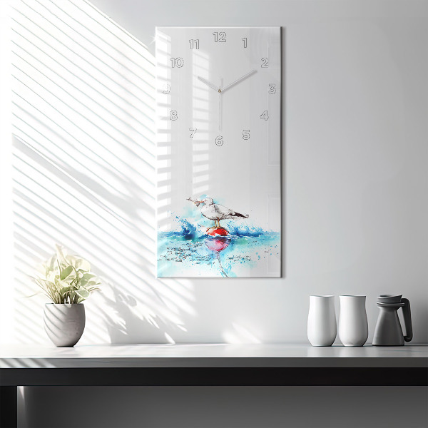 Vertical wall clock Painted seagull