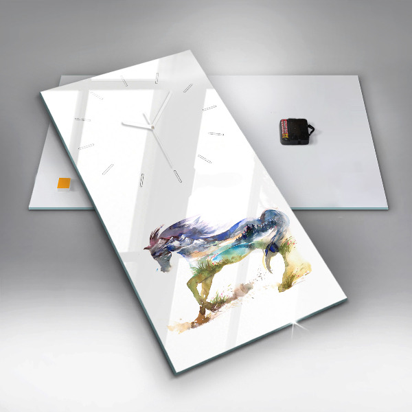 Vertical wall clock Painted Mountains and Horse