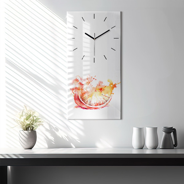 Vertical wall clock Painted orange