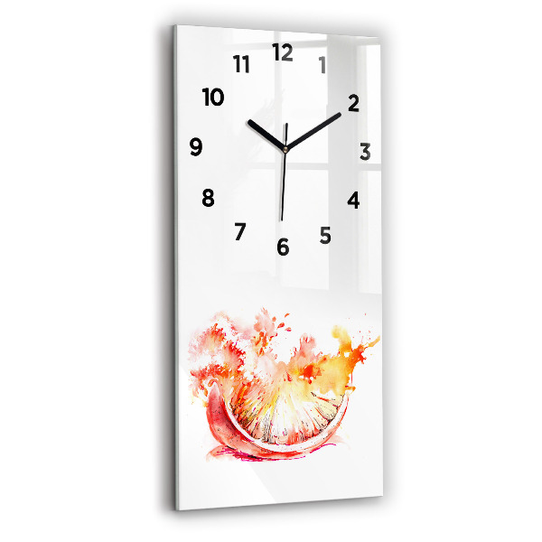 Vertical wall clock Painted orange