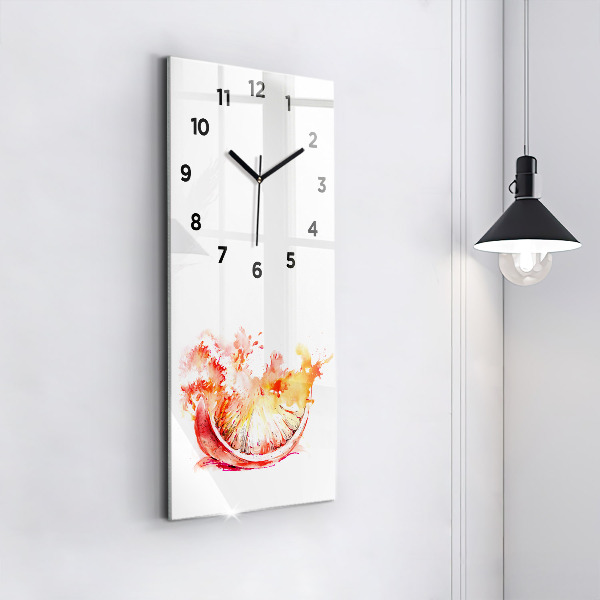 Vertical wall clock Painted orange