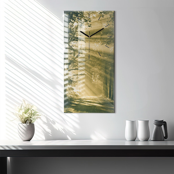 Vertical wall clock Sun Rays Forest