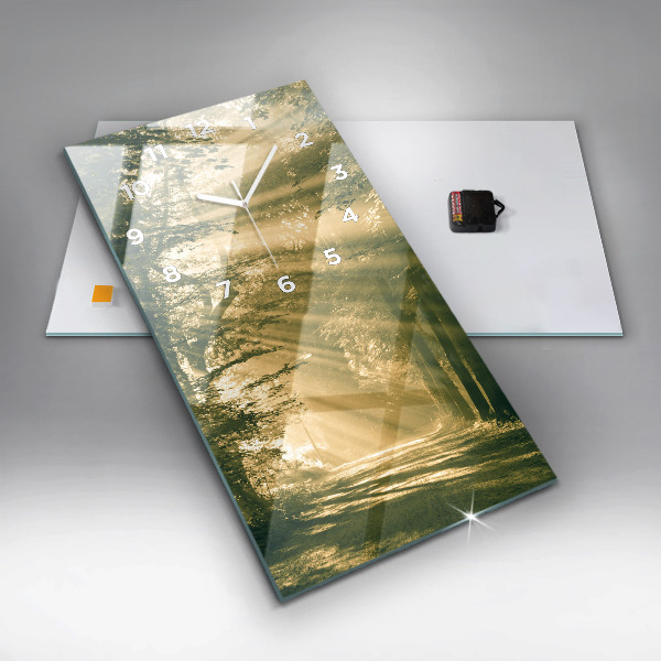 Vertical wall clock Sun Rays Forest