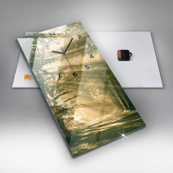 Vertical wall clock Sun Rays Forest