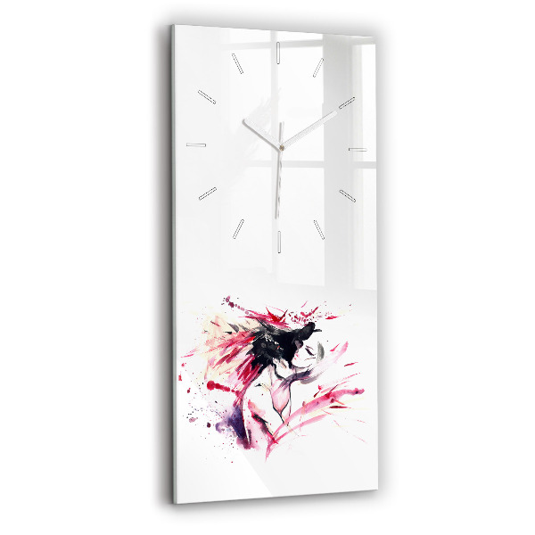 Vertical wall clock Lovers abstraction