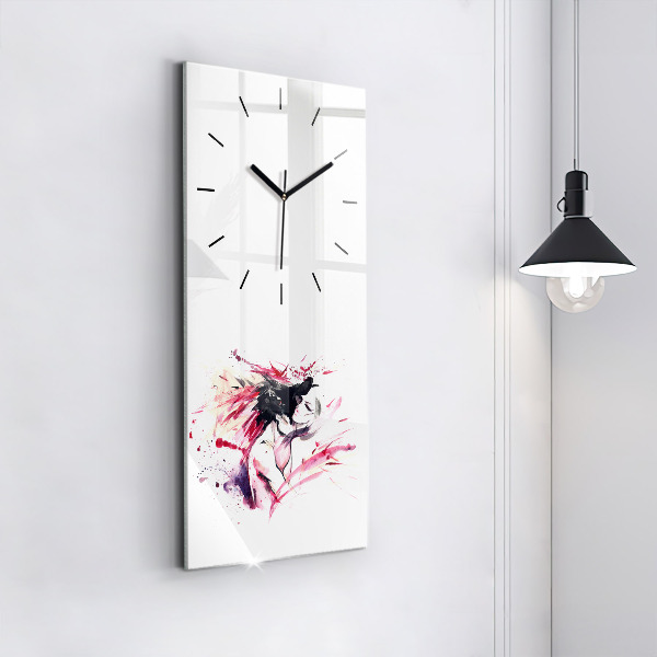 Vertical wall clock Lovers abstraction