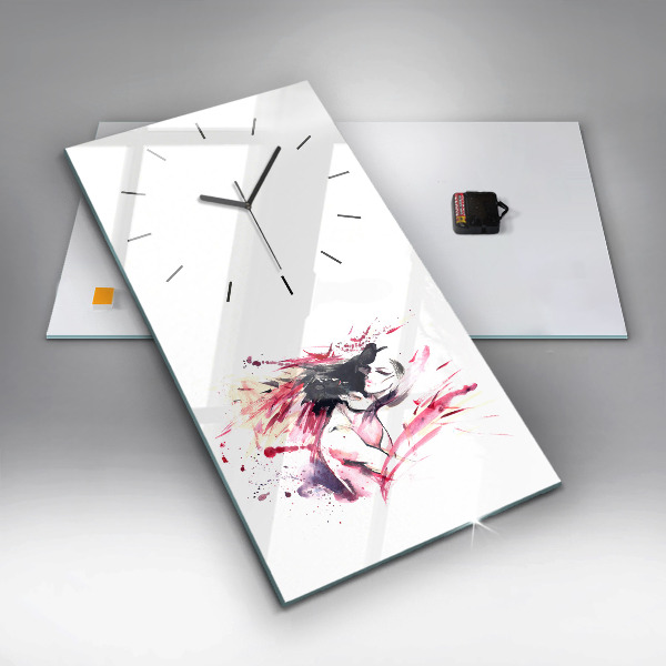 Vertical wall clock Lovers abstraction