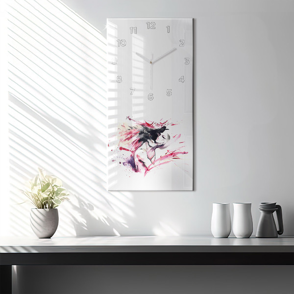 Vertical wall clock Lovers abstraction