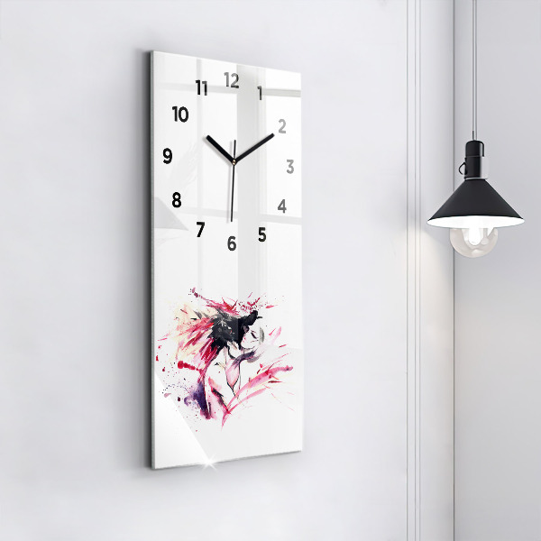 Vertical wall clock Lovers abstraction