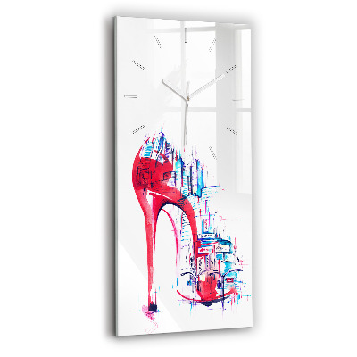 Vertical wall clock Red heel