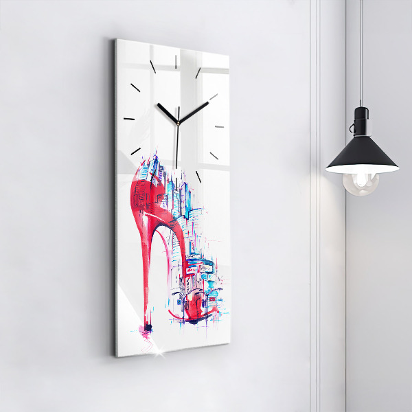 Vertical wall clock Red heel