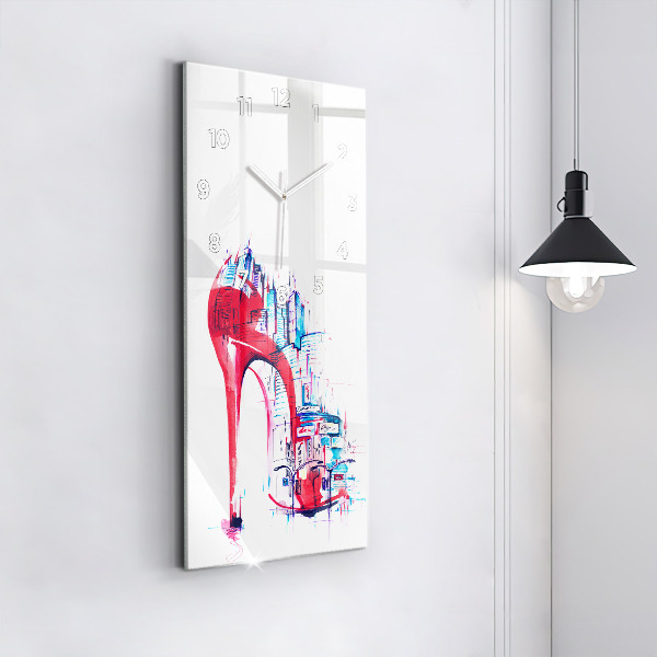 Vertical wall clock Red heel