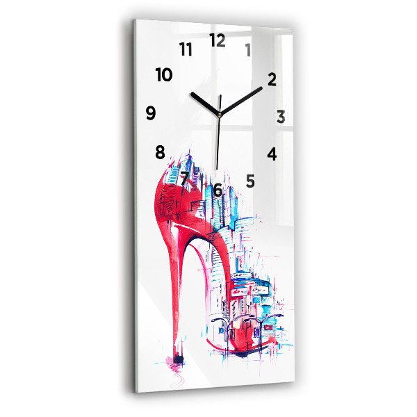 Vertical wall clock Red heel