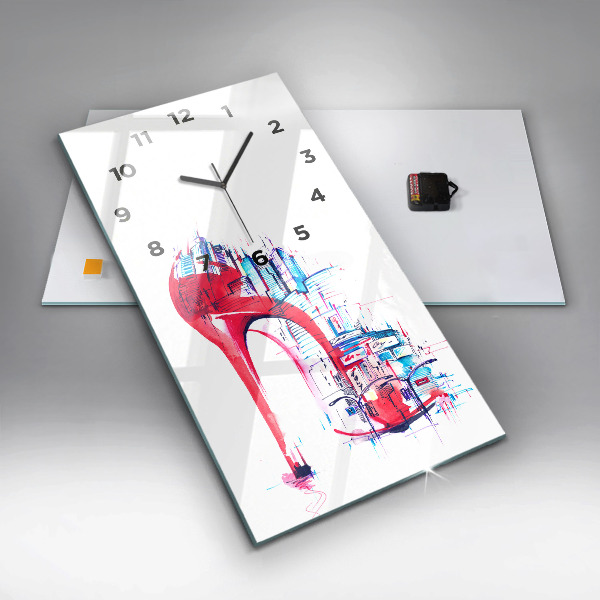 Vertical wall clock Red heel