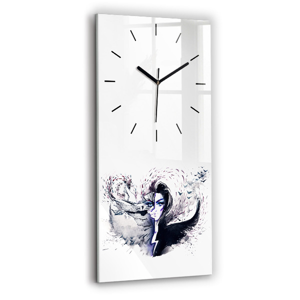 Vertical wall clock Illustration of a Woman