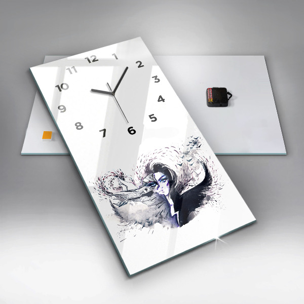 Vertical wall clock Illustration of a Woman