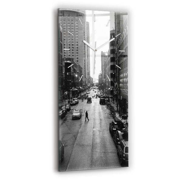 Vertical wall clock Chicago City Streets