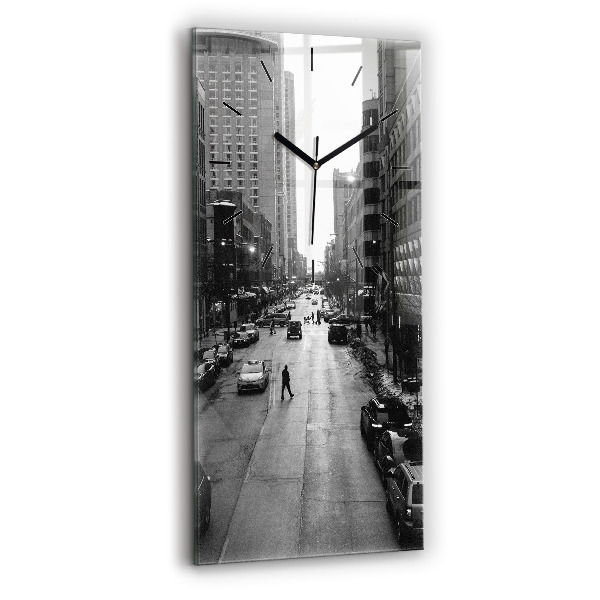 Vertical wall clock Chicago City Streets