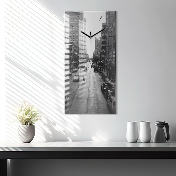 Vertical wall clock Chicago City Streets
